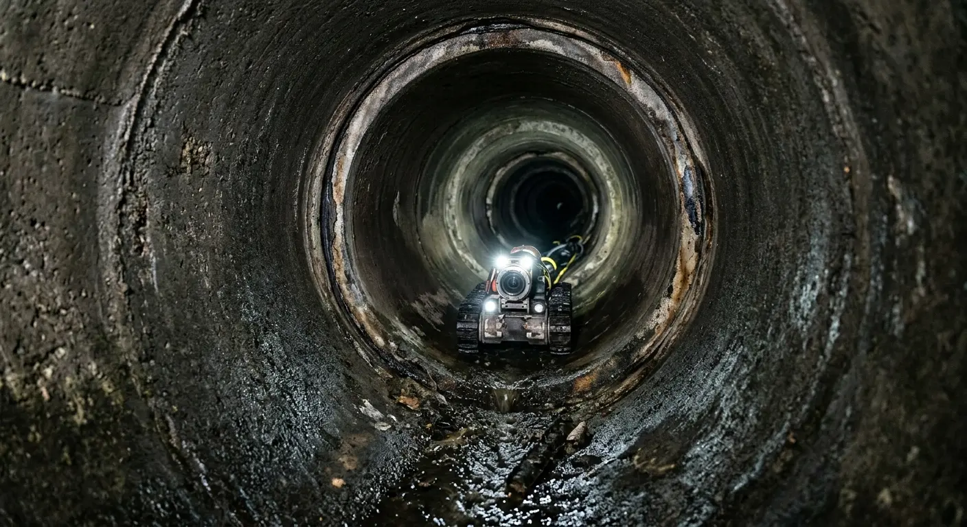 Robotic sewer camera inspecting pipe interior for Drain Snake Service in Murray